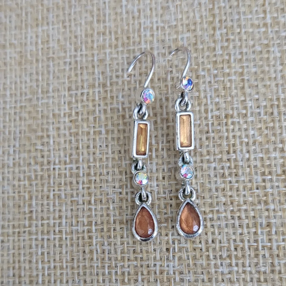 Elegant Silver and Pink Drop Earrings